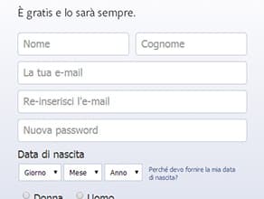 iscriversi a facebook